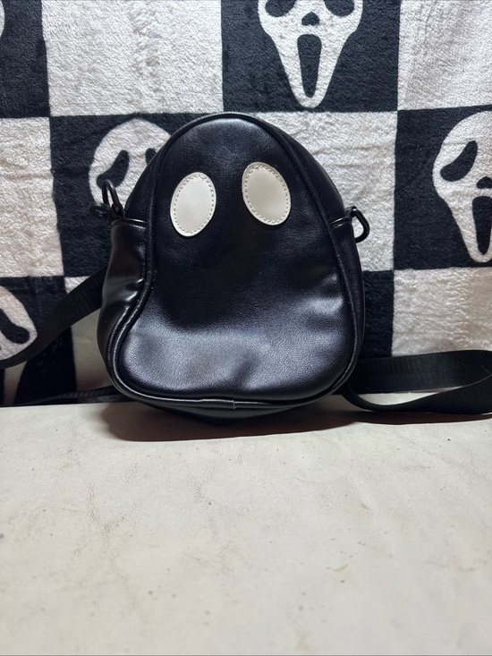 Handbags - Ghost Face Black Crossbody Bag with White Eye Accents